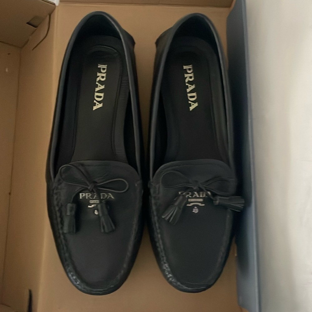 Prada leather loafers